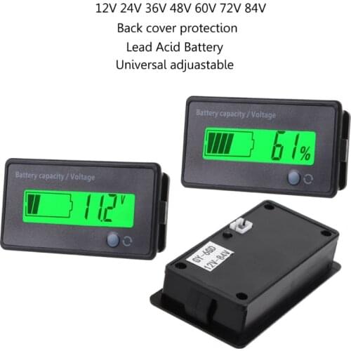 12V-84V Lead-acid Battery Capacity Indicator Voltage Meter Voltmeter LCD Monitor GY-6DG Lithium Lead Acid Battery Fuel Gauge