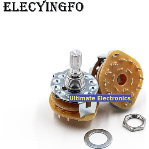 2pcs RS25 band switch switch potentiometer rotary switch 2 Pole 6 Position