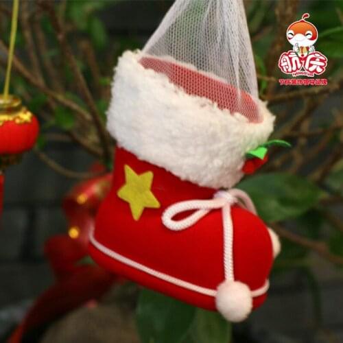 3pcs/lot Christmas Decorations Flocking Boots Candy Boots Christmas Socks Boots Creative Gift Christmas Holiday party 3 Sizes