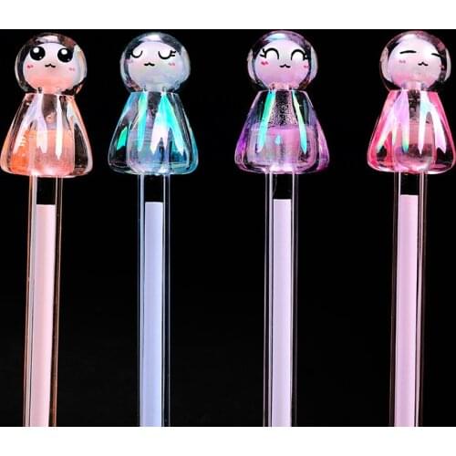 32PCS Colorful Crystal Sunny Doll Pen Students Cute Cartoon Quick-Drying Ink Gel Pen Stationery Kawaii School Supplies