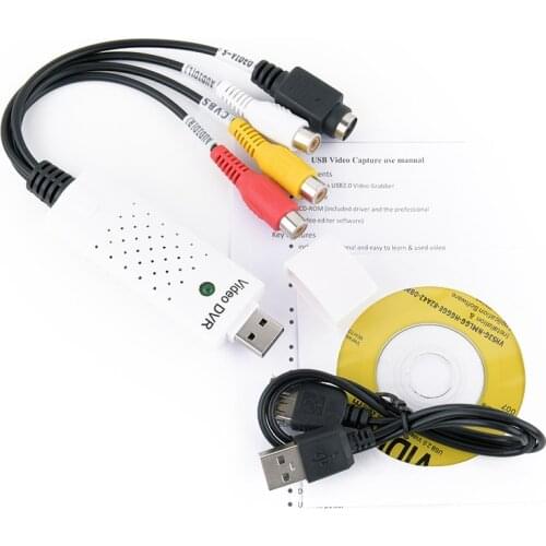 Easycap Audio USB 2.0 Video Capture Adapter for Capture Card VHS to DVD Video Capture with USB Cable for Win8/XP/Vista