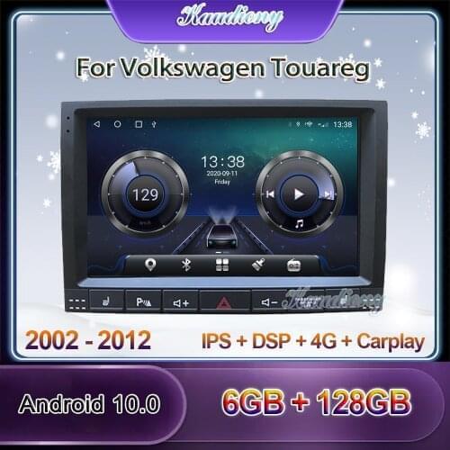 Kaudiony 9" Android 10.0 Car Radio For VW Volkswagen Touareg Car Multimedia Player Auto GPS Navigation Stereo 4G DSP 2002-2010