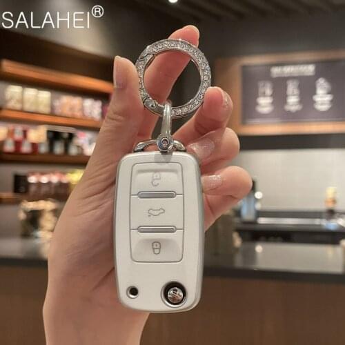Car Key Cases Cover For VW Volkswagen Polo Golf 4 MK7 Golf7 Passat B6 B5 T5 Skoda Octavia A5 A7 Leon Ibiza Ateca Kodiaq Tiguan