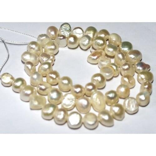 Free Shipping 4-5mm 6-7mm 7-8mm Select by Size! Hot White Baroque Potato Freeform Natural Freshwater Pearl Beads 15"
