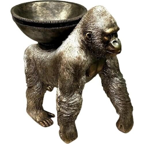Resin Gorilla Statue Flower Pot Decorative Silverback Sculpture Planter King Kong Novelty Houseware Ornament Craft Furnishing