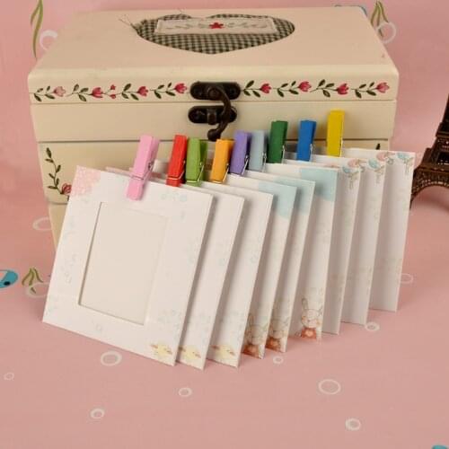 Child Combination 3inch Wall Photos Vintage Paper Photo Frame Cute Frames Home Decoration, 9pcs/Set