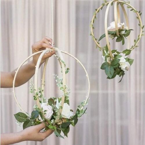 New 12PCS Wooden Bamboo Dreamcatcher Rings Hoops Round for Dream Catcher Home Craft DIY,Party Decoration