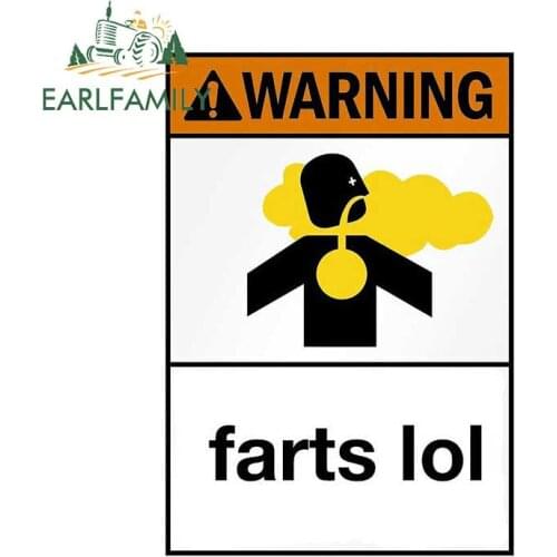EARLFAMILY 13cm x 9cm Inhalation Hazard Warning Sticker Window Bumper Wall Decal Waterproof Car Sticker Graphic