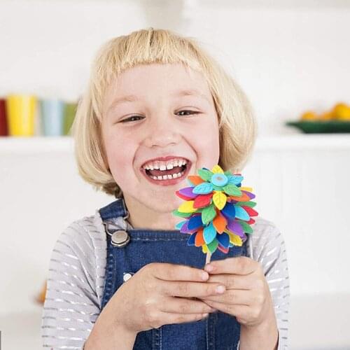 Leaf-Shaped Toy Wooden Stress Relief Toy Display Stand Holder Decoration for Desk Top