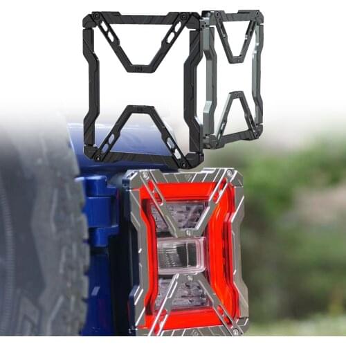 JL1222 2pc Tail Light Guard Black Aluminum Alloy Light Guard Taillight Cover Protector Fit For Jeep FOR WRANGLER 2018+ LANTSUN