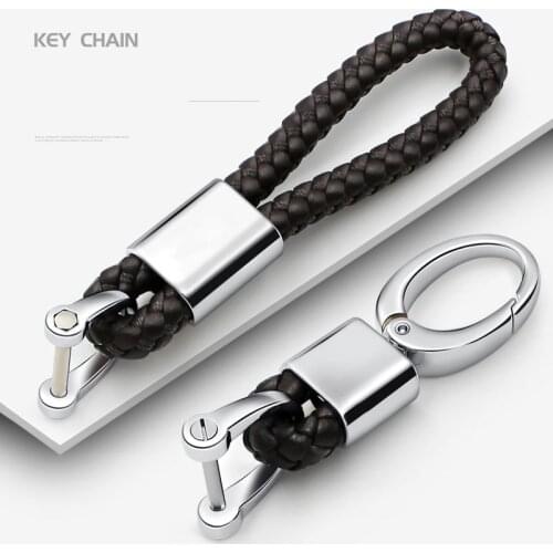 Leather Zinc Alloy Car Keychain Key Chain Couple Auto Gift For Kia Buick Fiat Subaru Mustang JAC Toyota Honda Tesla Opel BMW VW