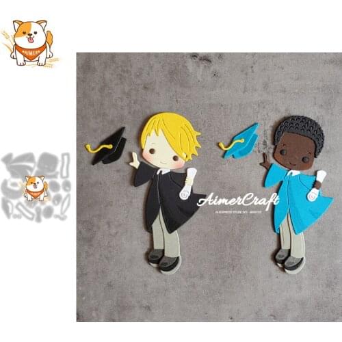 Boy graduation bachelor uniform Metal Cutting Dies Scrapbooking Stencil DIY Embossing Craft Die Cuts Card Making New Dies 2021