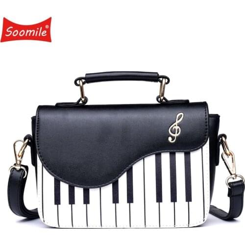 Soomile Piano Pattern Small Shoulder Bag Trendy Pu Leather Handle Handbag For Purses 2020 New Fashion Young Women Crossbody Bags