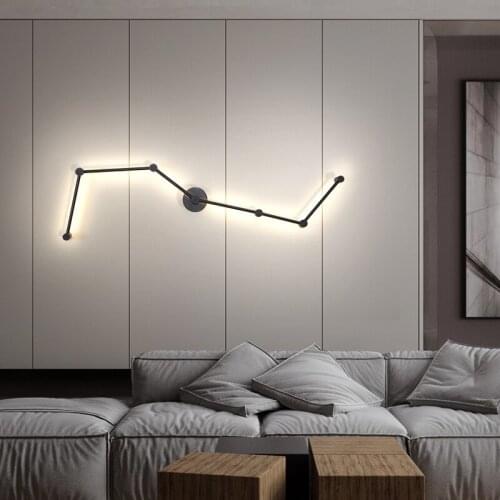Minimalist Wall Lamp Nordic Creative Decorative Modeling Living Room Bedroom Background Wall Modern Star Belt Art Vanity Light