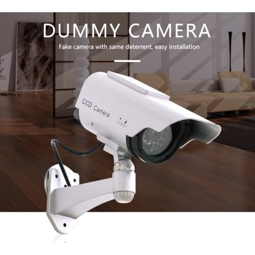 Waterproof Dummy Fake Camera With Flashing LED CCTV Surveillance Cameras Outdoor Solr Powered Simulation Camera for Security
