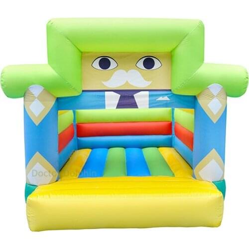 Inflatable White Beard Man Bounce House Air Mini Indoor Jumping Jump for Kids Backyard Garden Party