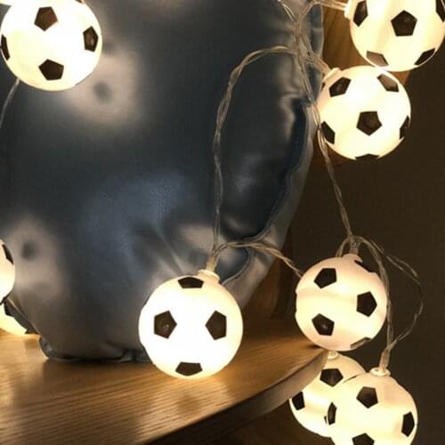 New 20 LEDs Night Football String Lights Soccer Ball Light Garlands Decor Kids Bedroom Party Xmas Holiday Light