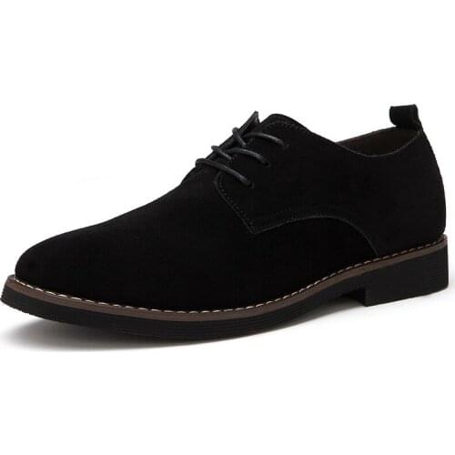 Hot!New PU Suede Leather Suede shoes Black Brown Soft Shoes Oxford Men Shoes 2019 Leisure Male Formal Shoes Plus Size 38-48