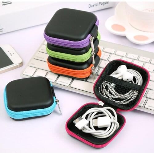 New Square 7.5*7.5*2.8cm Travel Zipper Carry EVA Case For Round Board Games Cards Storage Collection Bag Holder Gift For Kids