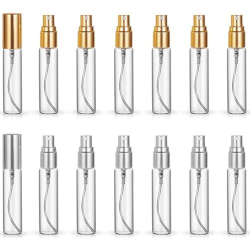 48pcs/lot 10ml Travel Refillable Empty Glass Perfume Bottle With Metal Spray 10cc Portable Empty Perfume Bottles Atomizer