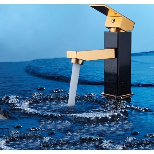 Bathroom Basin Faucet Luxury Aluminum Cold and Hot Water Mixer Tap Deck Mounted Single Handle Washbasin Sink Faucets