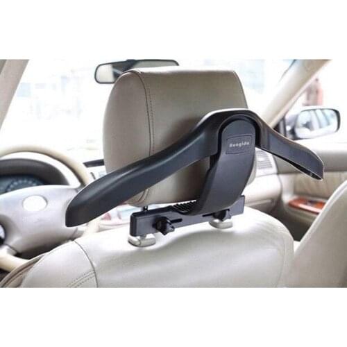 Convenient Car Auto Seat Headrest Clothes Coat Suit Pattern Driver Passenger Vehicle Hanger With Adjustable Headrest Black