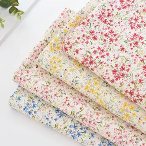 Japan vintage Retro cotton pink flower pattern handwork fabric Childrens clothing shirt cloth for DIY Bag 1 order=50cm*110cm