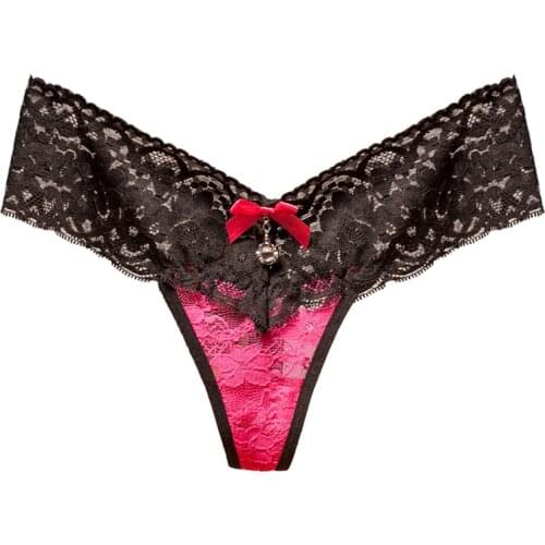 Women Sexy Lingerie Lace Underwear for Women Sexy Panties Floral Lace Panties G-string Thongs Cute Lovely Briefs with Pendant