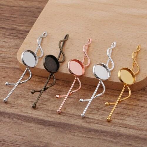 100pcs 12mm Bezel Cameo Base Blanks Hair Clips Pin for DIY Women Barrettes Headwear Girls Hairpins Hair Accessories Handmade