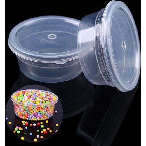 13PCS Plastic Transparent Storage Box with Lid Multi-functional Small Round Container Jars Foam Mud Light Clay Organizer Boxes