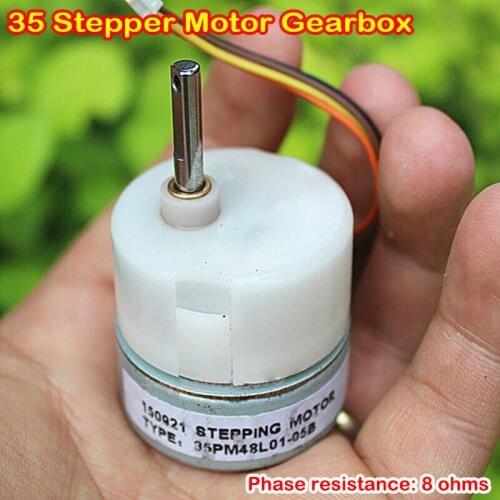 2 Phase 4 Wire Micro Mini 35 Stepper Motor Speed Reduction Slow Speed Full Metal Gearbox Gear Gearwheel DIY Robot Smart Car Part