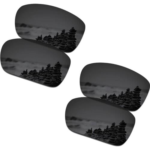 SmartVLT 2 Pairs Polarized Sunglasses Replacement Lenses for Oakley TwoFace Stealth Black and Stealth Black