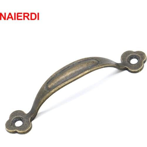 NAIERDI 2PCS Antique Bronze Cabinet Pulls Drawer Door Knobs Jewelry Box Handles Cupboard Wooden Vintage Handles Hardware