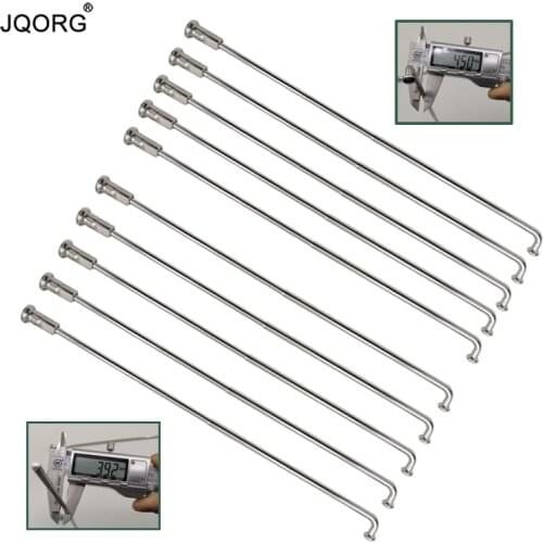 26 Pieces A Lot SUS 304 Material Butted Diameter 4.5 mm - 3.92 mm Cylinder Body Lighting Sliver Color Motorcycle Spokes With Nut
