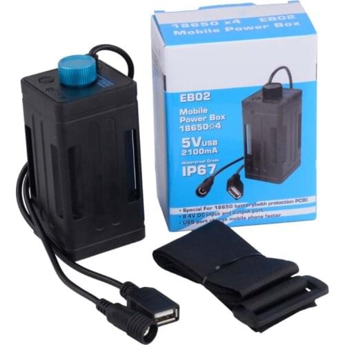 8.4V Waterproof USB 4x 18650 Battery Storage Case Box For Bike LED Smart Phone B95C