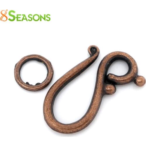 8SEASONS 20 Sets Copper Color "S" Shape Toggle Clasp Findings (B05917)