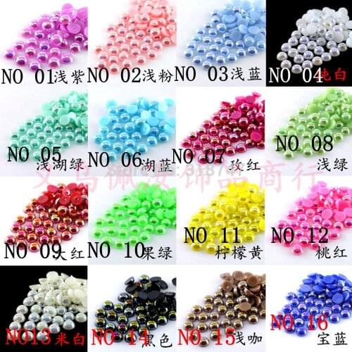 Free Shipping 10000Pcs 2mm Pick AB Color Craft ABS Resin Flatback Half Round Pearls Flatback Scrapbook Beads DIY Nails
