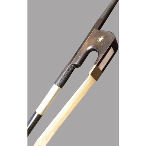 Freeshipping wtsfwf black carbon fiber german bass bow 4/4 3/4 round stick ebony frog mongolia horse hair