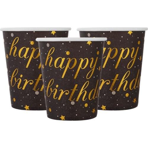 Happy Birthday Party Paper Cup For Party Supplies Bridal Shower Disposable Dessert Cups Baby Shower Wedding Decoration