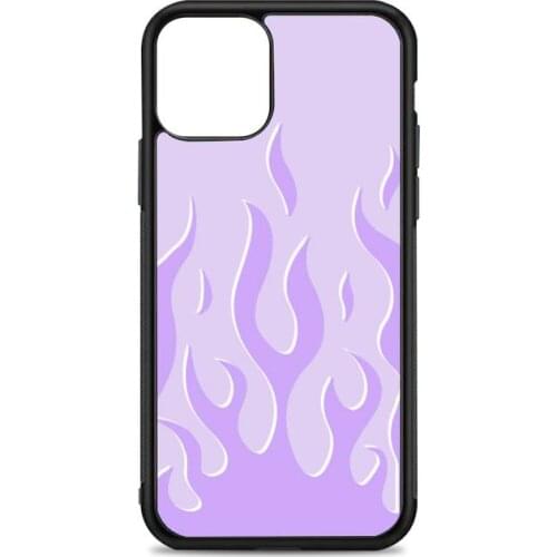 Purple Flames Phone Case for iPhone 12 mini 11 pro XS Max X XR 6 7 8 plus SE20 High quality TPU silicon and Hard plastic cover
