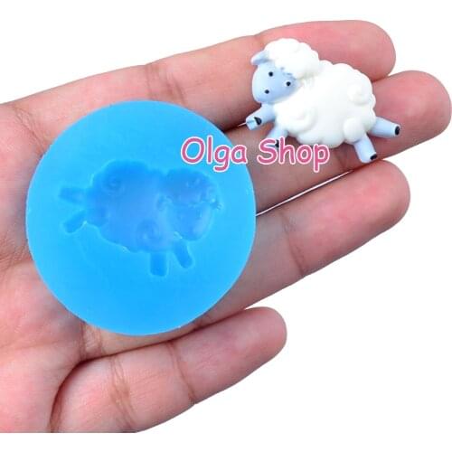 DYL625 29.2mm X 19.6mm Sheep Silicone Mold Fondant Cake Decoration Candy Resin Clay Earrings Necklace Craft Soap Candle