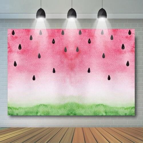 Watermelon Backdrop for Newborn Baby Portrait Baby Shower Birthday Party Decor Summer Tutti Frutti Party Banner Cake G-1091