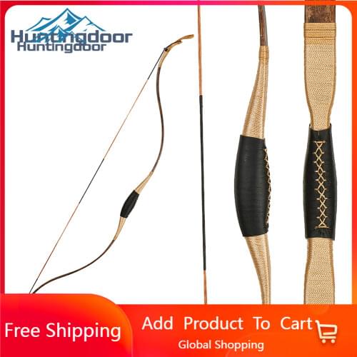 Huntingdoor Traditional Bow 25lbs/30lbs/35lbs/40lbs for Hunting Shooting Practice Import Wooden Archery Horn Bows Outdoor Sports