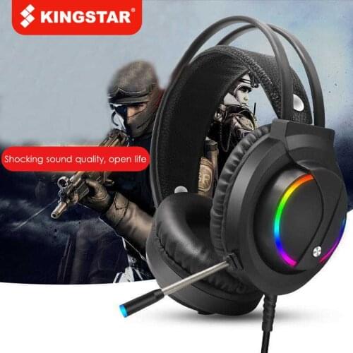 KINGSTAR Gaming Headphones Virtual Wired Headset 4D Stereo RGB Light Game Earphones With Microphone For Computer PS4 Laptop