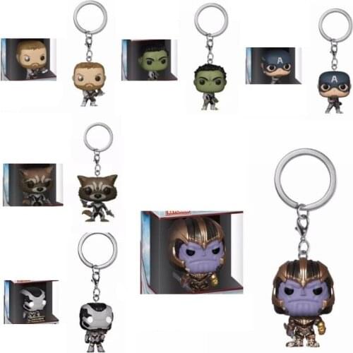 Pocket Endgame Keychain Captain America War Machine Thor Thanos Rocket Action Figure Toys for Children Fifts