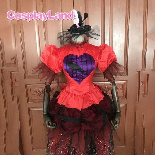 Carnival Princess Dress Cosplay Costume Halloween Party Costumes Women Fancy Fashion Red Heart Dress Clothing