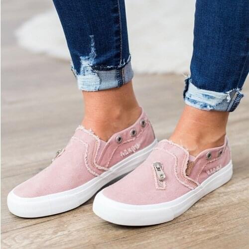 New Women Loafers autumn Spring Casual Shoes Women Sneakers Shoes Flats Breathable Canvas Solid Color Flats Shoes Large size