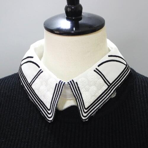 Fashion Shinny Fake Collar for Women Shirt False Collar Tie Vintage Blouse Tops Detachable Collar Necklace Clothes Accessories