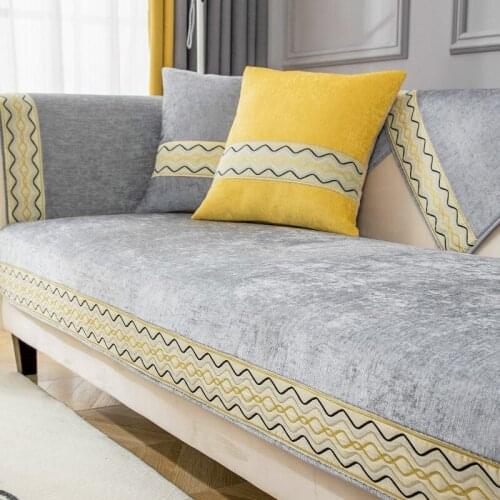 Chenille Soft Plush Fluffy Sofa Cover Sofa Towel Slipcovers Sofa Covers for Living Room Home Decor Non-slip Couch Cushion Cover