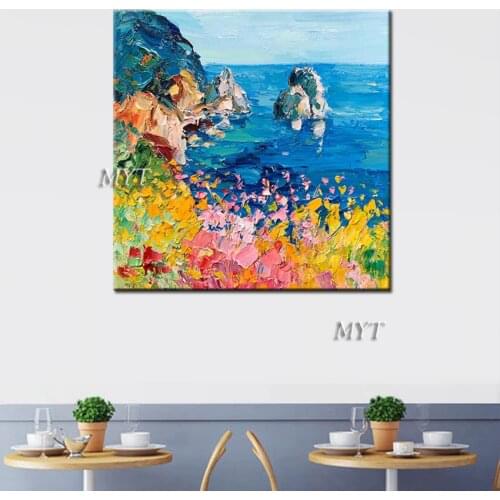 The Rocks Of The Sea And The Flowers Of The Mountains 100% Handpainted Wall Art Home Decor Picture Modern On Canvas Unframe